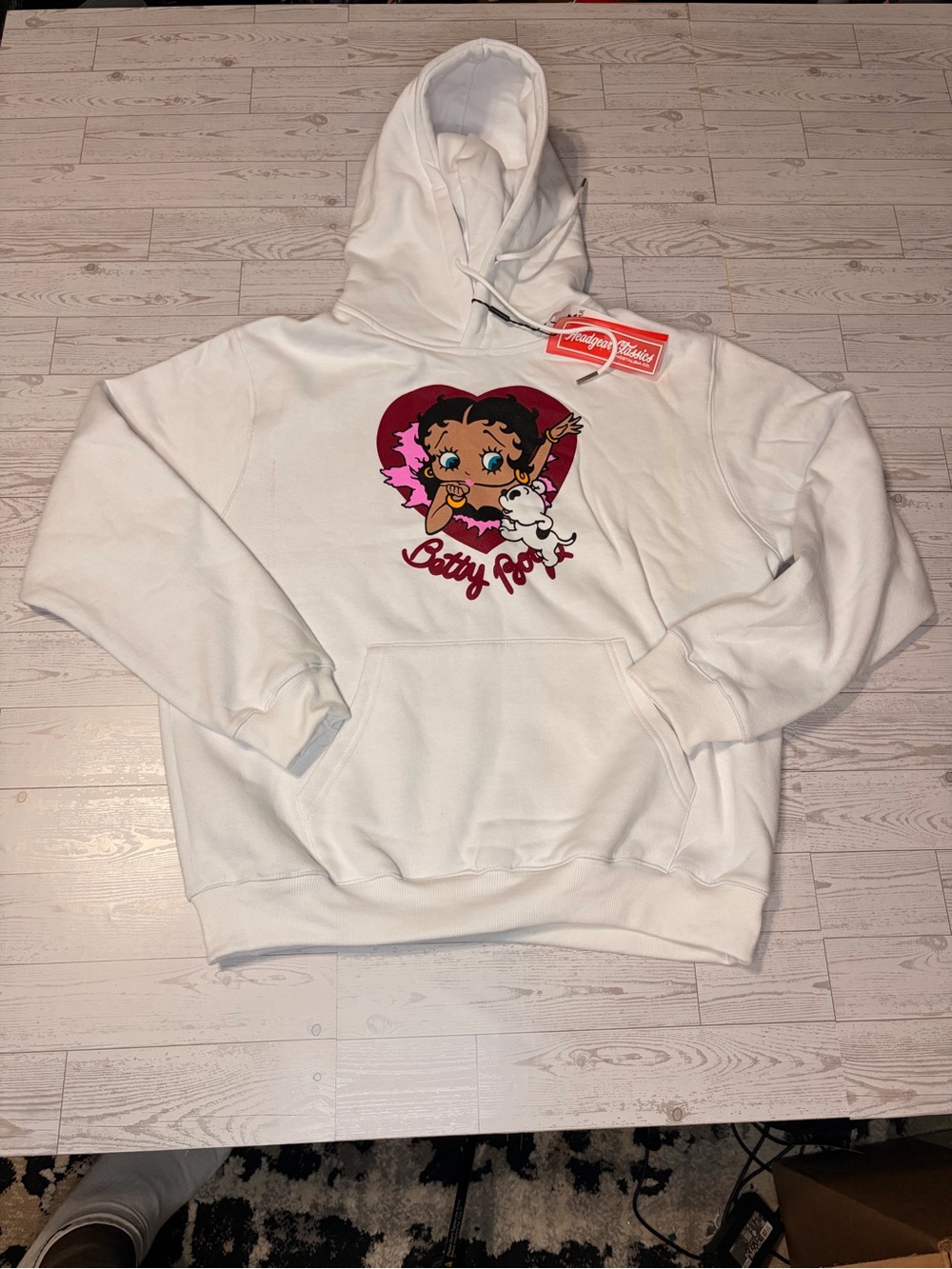 White Betty Boop Graphic Hoodie Sweatshirt